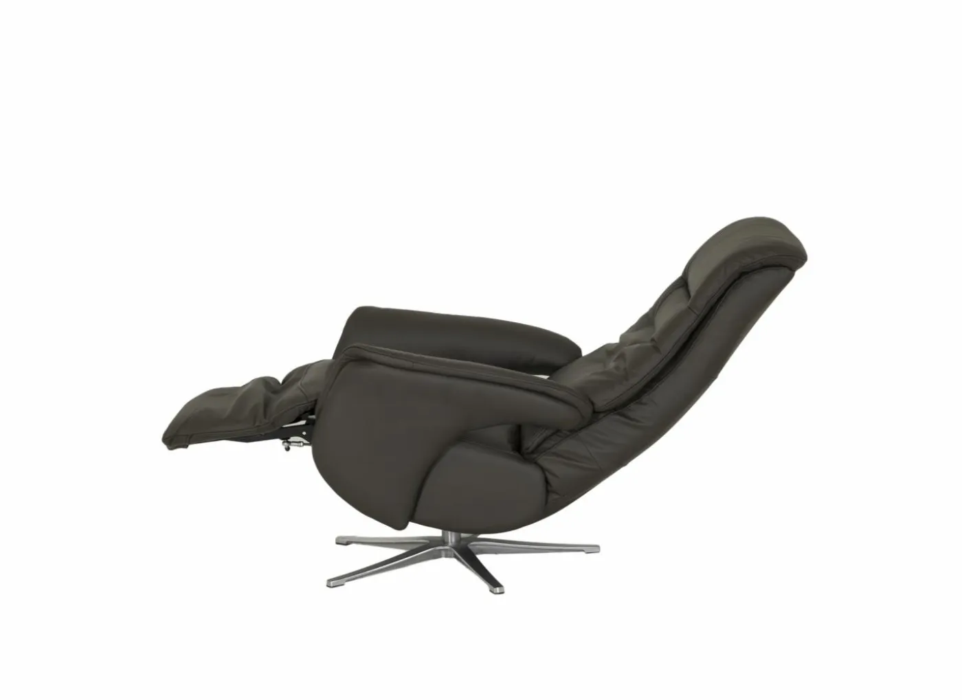 Relaxzetel Adamello elekrisch leder en lederlook bruin