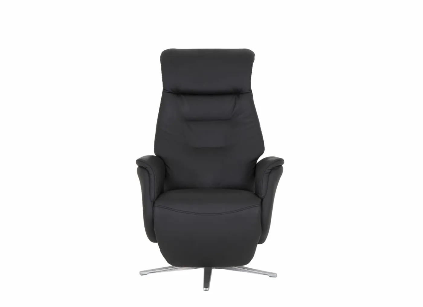 Relaxzetel Adamello elektrisch - lederlook - zwart
