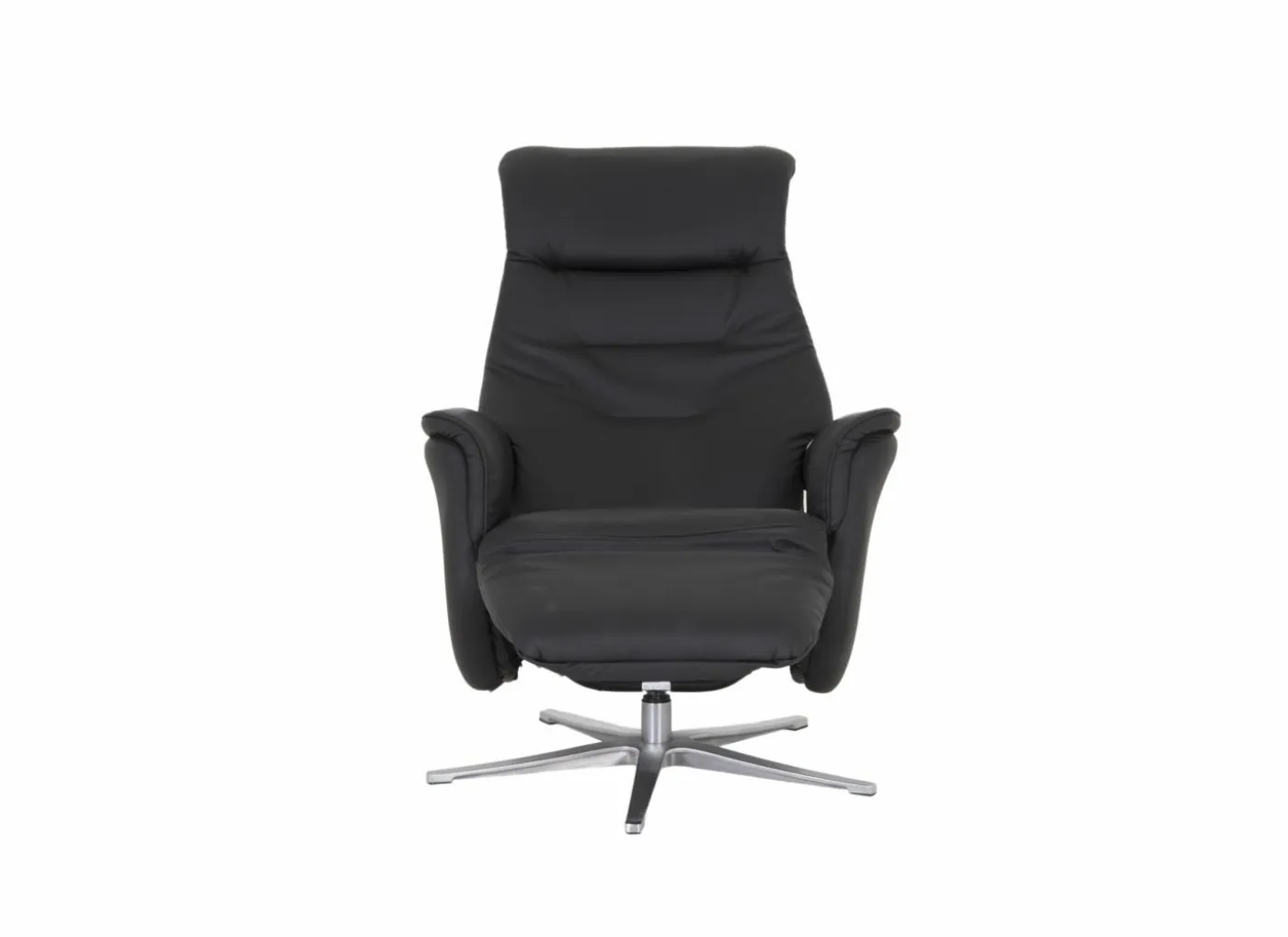 Relaxzetel Adamello elektrisch - lederlook - zwart