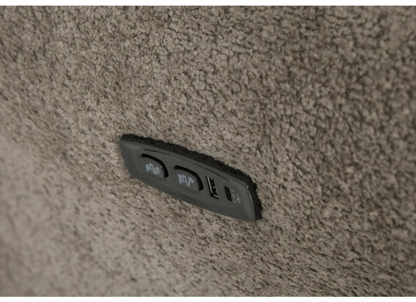 Relaxzetel Cult elektrisch - stof - khaki met stroomkabel en massagefunctie