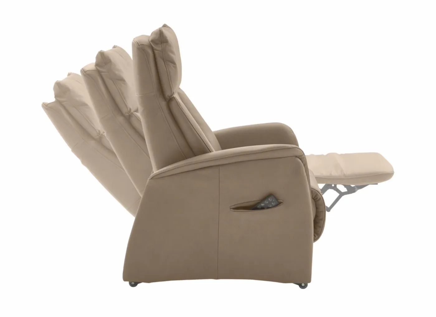 Relaxzetel EC22138 elektrisch - leder - belvita pearl met elektrische hoofdsteun