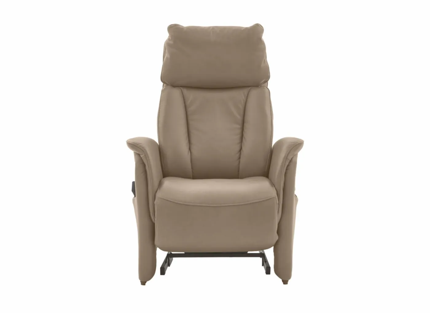 Relaxzetel EC22138 elektrisch - leder - belvita pearl met manueel verstelbare hoofdsteun