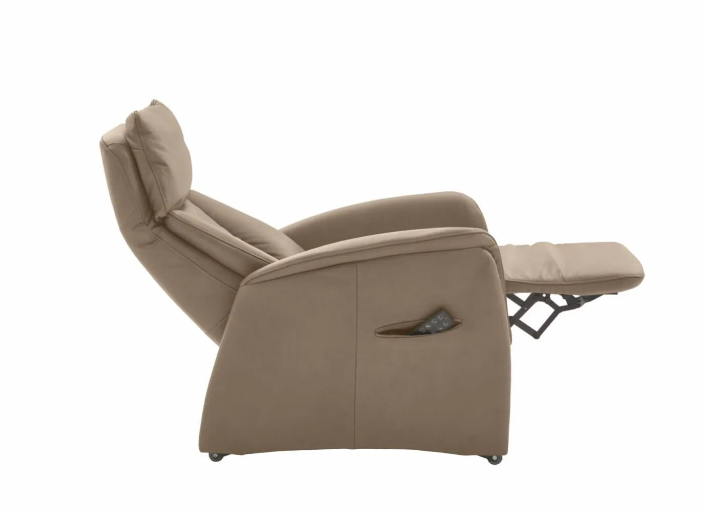 Relaxzetel EC22138 elektrisch - leder - belvita pearl met manueel verstelbare hoofdsteun
