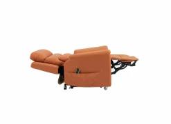 Relaxzetel Gallery elektrisch - lederlook- oranje