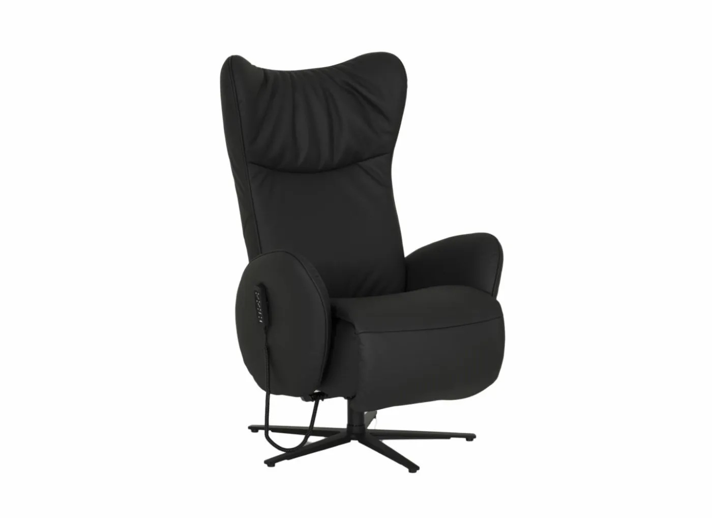 Relaxzetel 7589.22V+Z60 elektrisch - leder - zwart