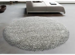 Rond tapijt Twister Ø160cm - polypropyleen - wit & zilver