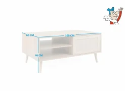 Salontafel Bali 100x60cm - melamine - sonoma eik