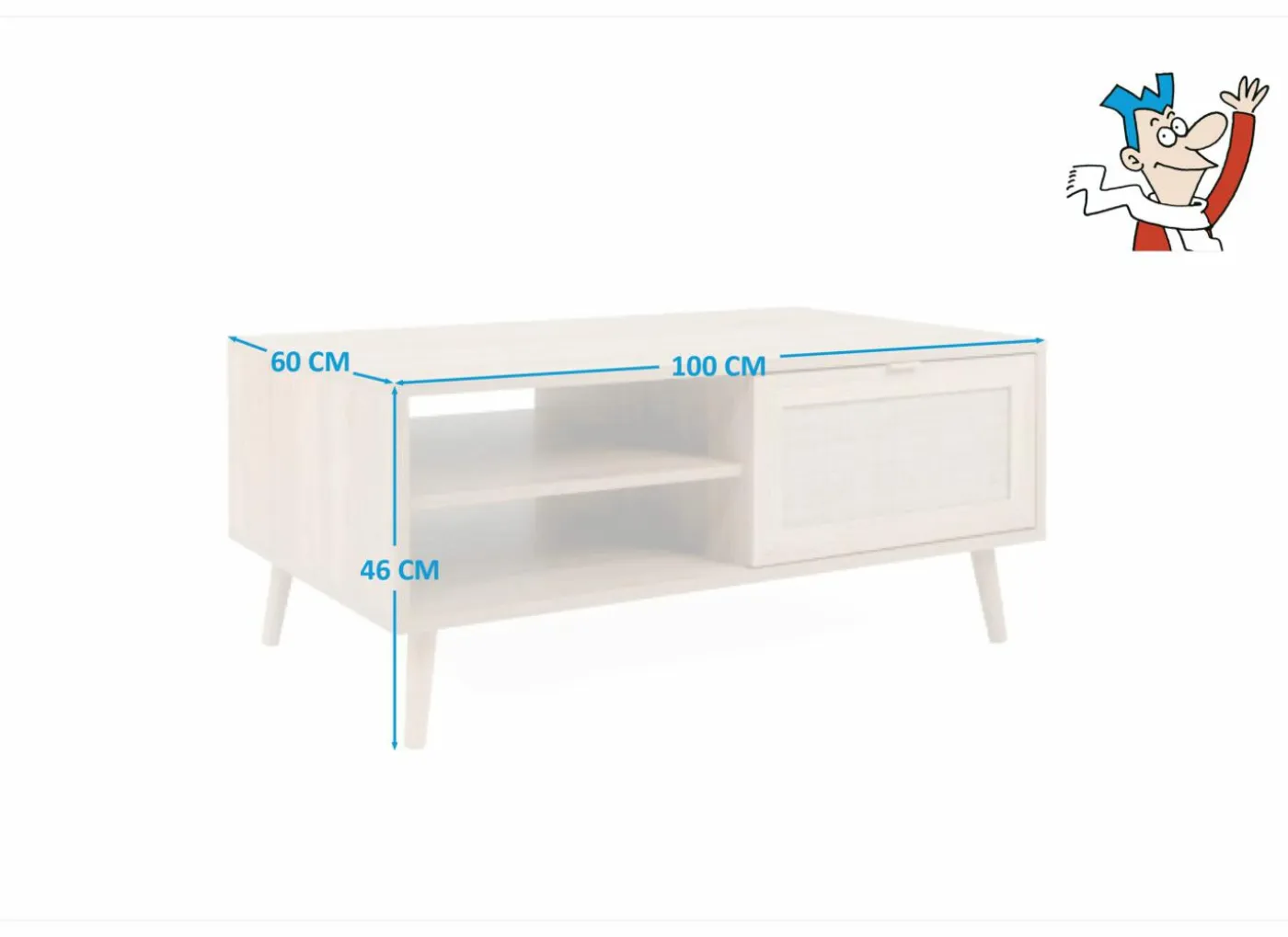 Salontafel Bali 100x60cm - melamine - sonoma eik