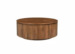 Salontafel Baskervilles Ø80cm - hout massief - bruin