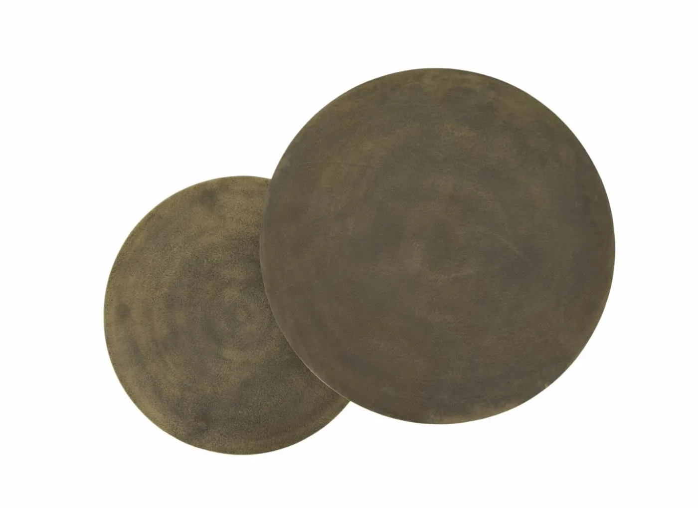 Salontafel Brass Ø75/Ø60cm - metaal - antique brass set van 2