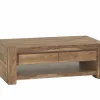 Salontafel Carbone 125x65cm - sheesham massief &  decor - naturel