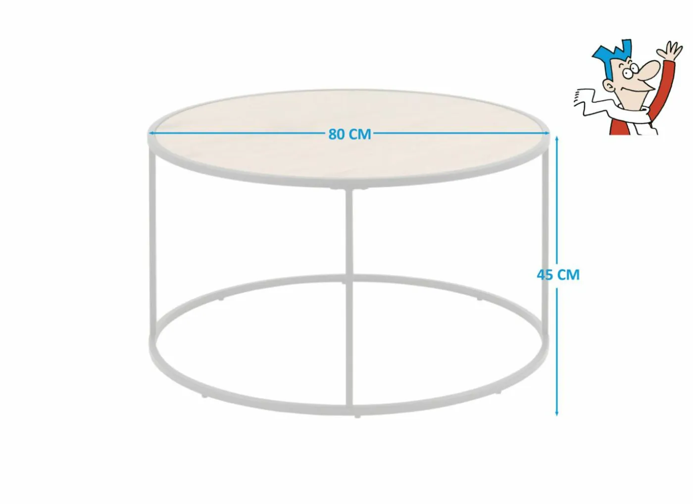 Salontafel Ø80cm - decor - eik
