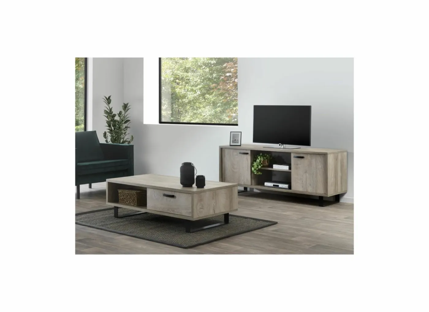 Salontafel Como 2 130x67cm - decor - humus eik