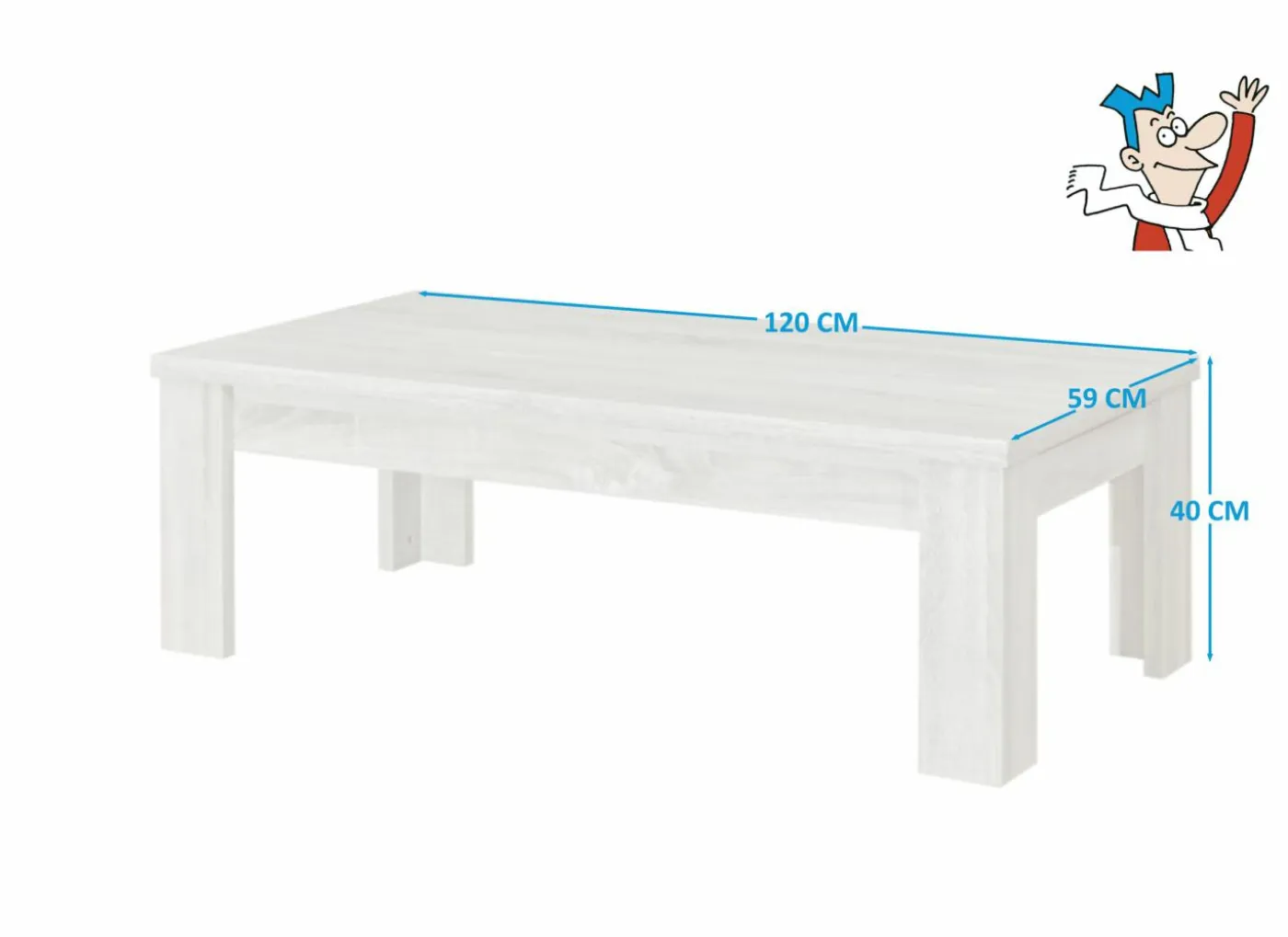 Salontafel Enzo 120x59cm - decor - eik sonomagrijs