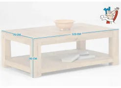 Salontafel Faust 123x75cm  - mango massief - naturel