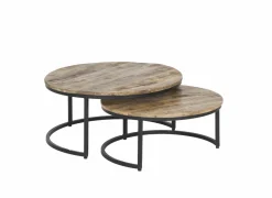 Salontafel Half Moon Ø80cm - metaal - naturel & zwart