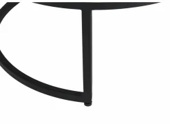 Salontafel Half Moon Ø80cm - metaal - naturel & zwart