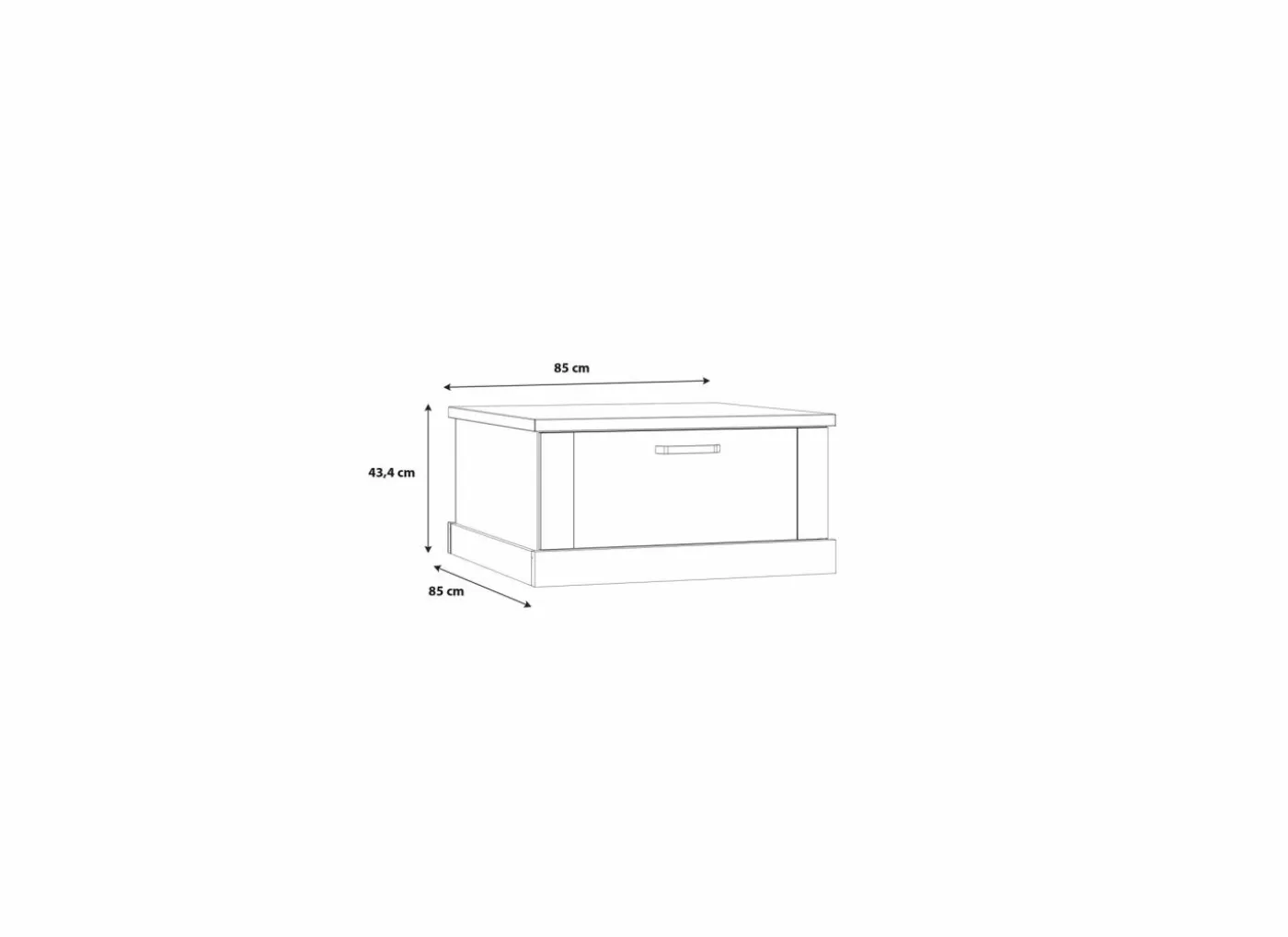 Salontafel Kaszimiro 85x85cm - decor - waterford eik & zwart