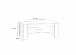 Salontafel Killarney  110x60x46cm - decor - mauvella oak