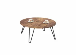 Salontafel Liceo Ø80cm - MDF - zwart & bruin