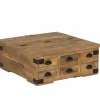 Salontafel Nueva 90x90cm - mango massief - naturel & zwart
