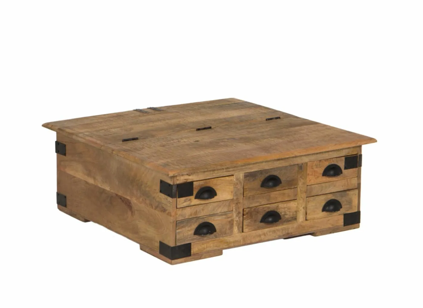 Salontafel Nueva 90x90cm - mango massief - naturel & zwart