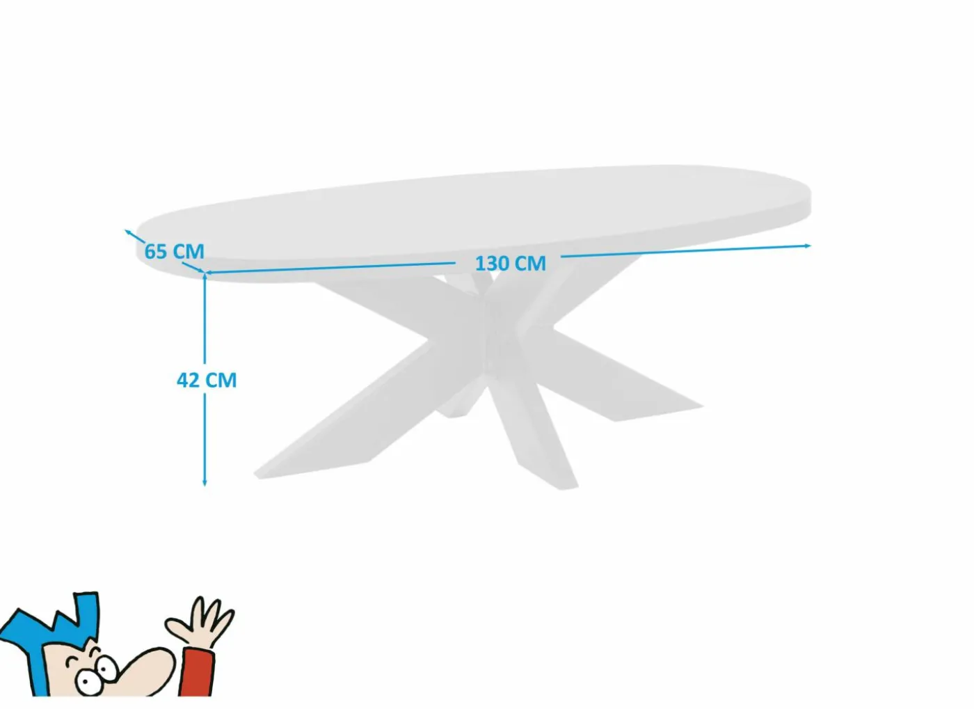 Salontafel Raphael 130x65cm - melamine - nox
