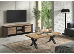 Salontafel Samuel 130x65cm - decor - denver eik & zwart