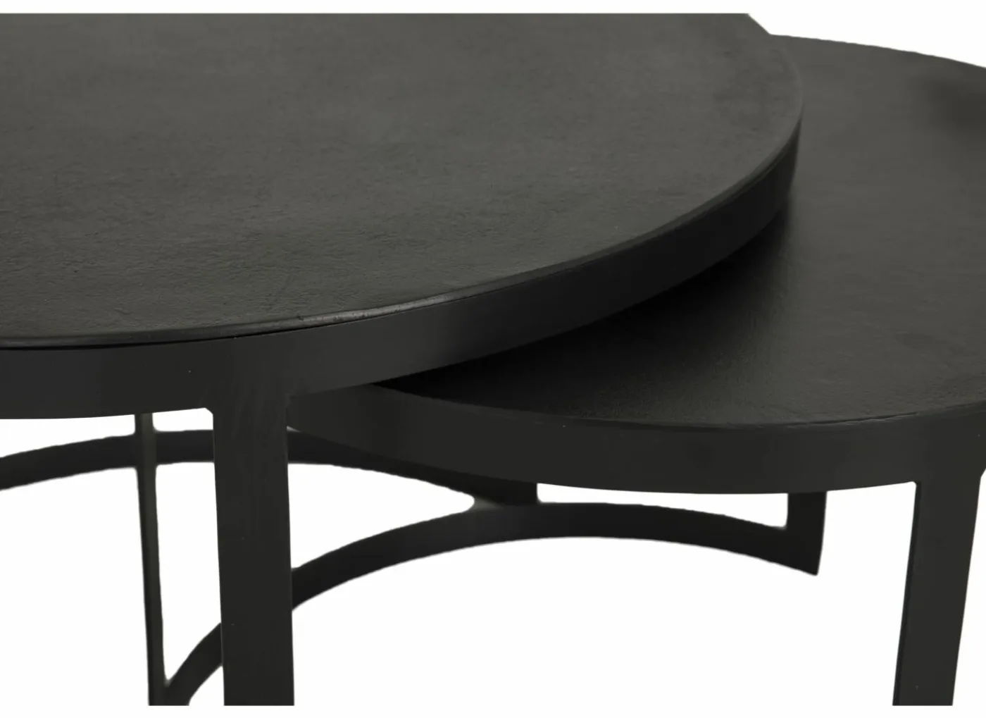Salontafel Skudde Ø75/Ø60cm - metaal - zwart set van 2