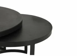 Salontafel Skudde Ø75/Ø60cm - metaal - zwart set van 2