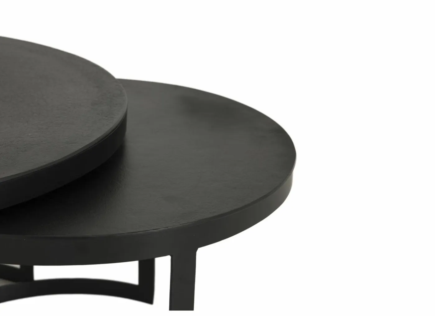 Salontafel Skudde Ø75/Ø60cm - metaal - zwart set van 2