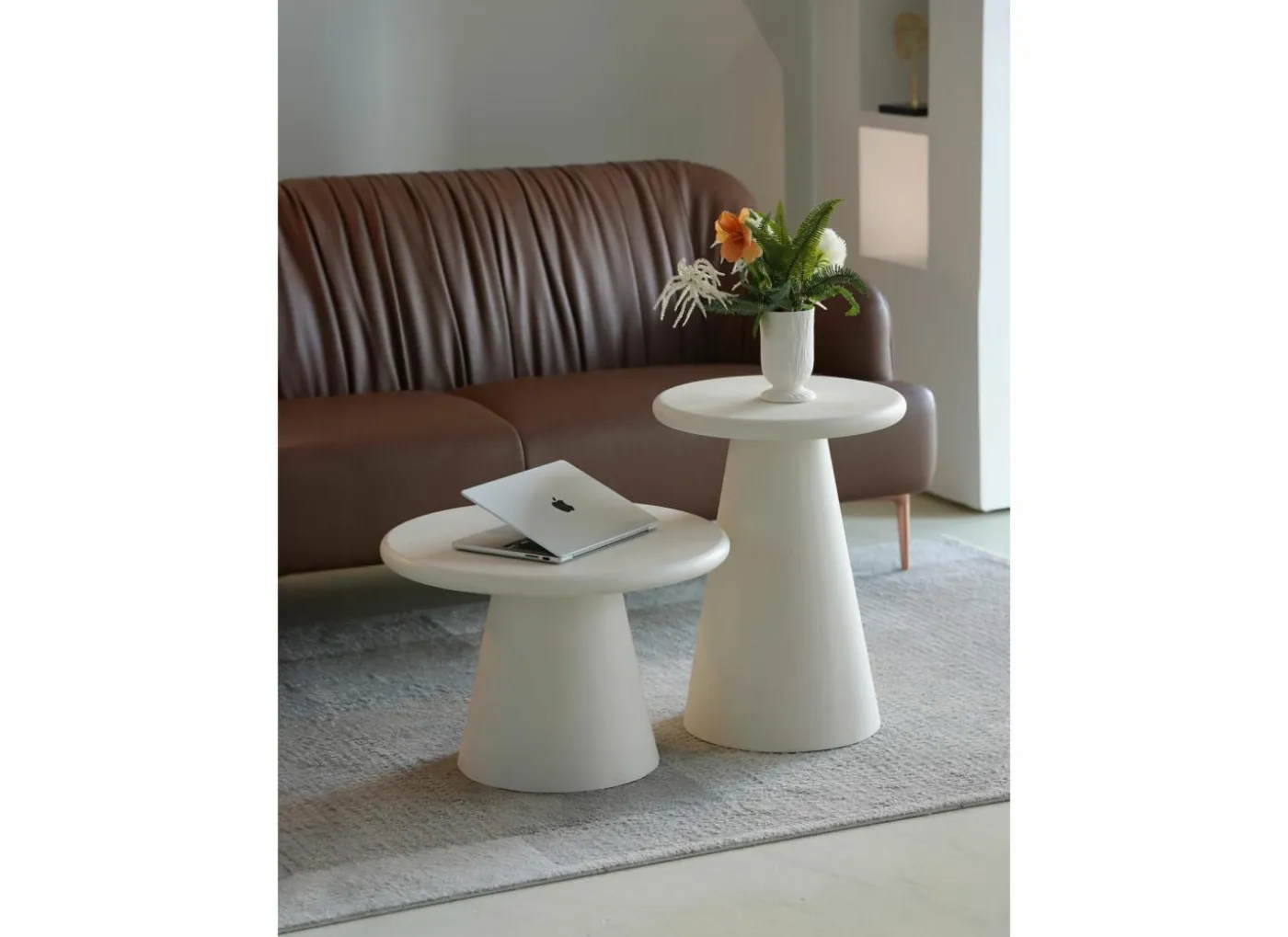 Salontafel SL2405 Ø60cm - cementex - wit