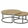 Salontafel Sunrise 80x35/60x32cm - MDF & melamine - eik set van 2