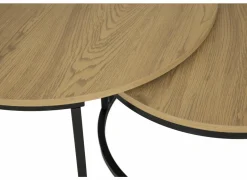 Salontafel Sunrise 80x35/60x32cm - MDF & melamine - eik set van 2