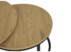 Salontafel Sunrise 80x35/60x32cm - MDF & melamine - eik set van 2