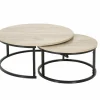Salontafel Sunrise 80x35/60x32cm - MDF & melamine - bruin set van 2
