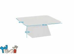 Salontafel Thalia 80x80cm - mango massief - zwart