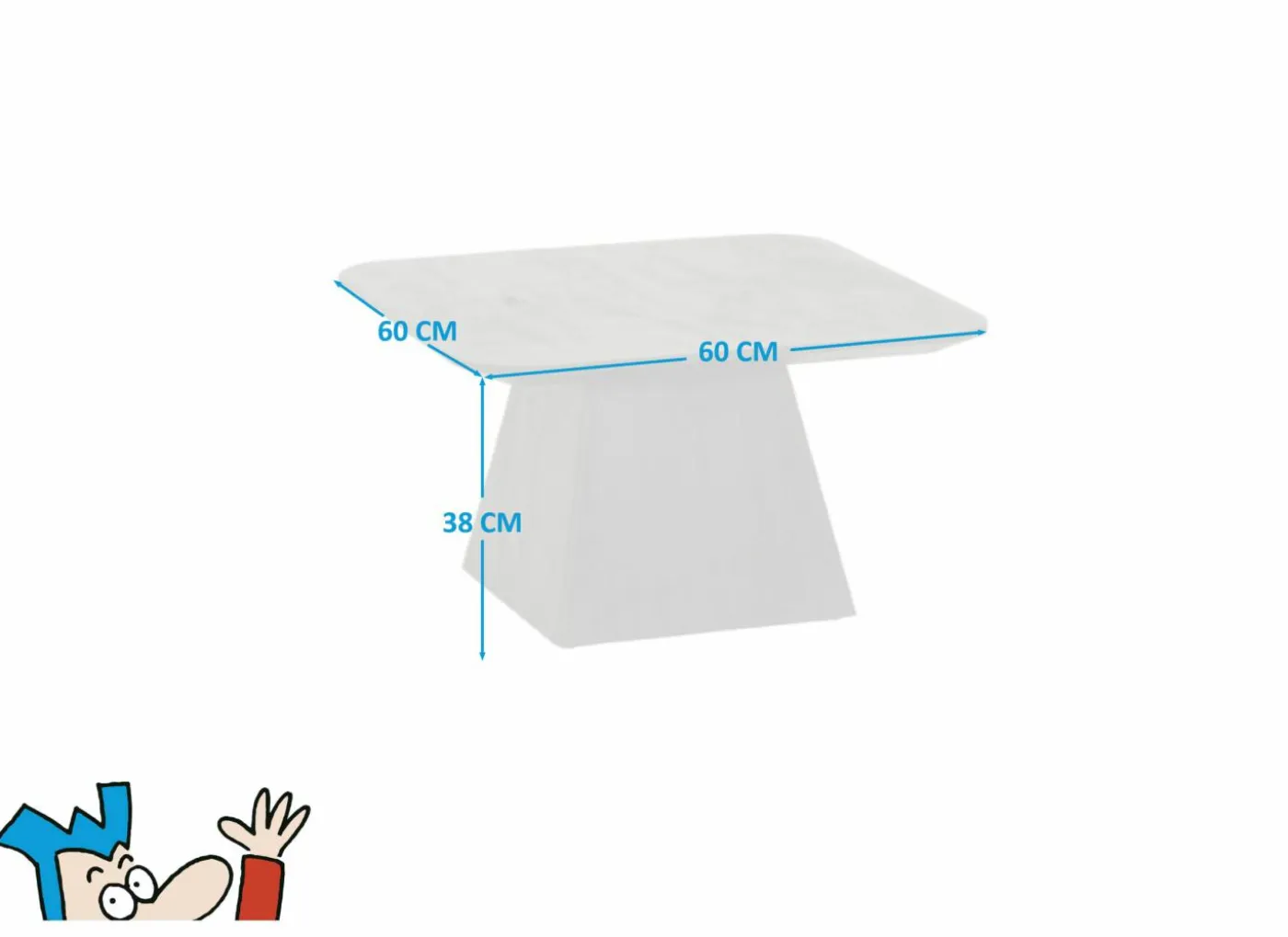 Salontafel Thalia 60x60cm - mango massief - zwart