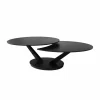 Salontafel Volcano 140/95x60x40/36cm - gesinterd steen - zwart