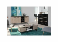 Salontafel Wayne 106,6x35,2x50,1cm - decor - eik & zwart