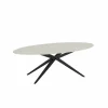 Salontafel 130x65cm - keramiek & metaal - wit