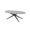 Salontafel 130x65cm - keramiek & metaal - grijs
