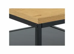 Salontafel 90x60cm - melamine - naturel & zwart