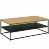 Salontafel 120x60cm - melamine - wilde eik & mat zwart