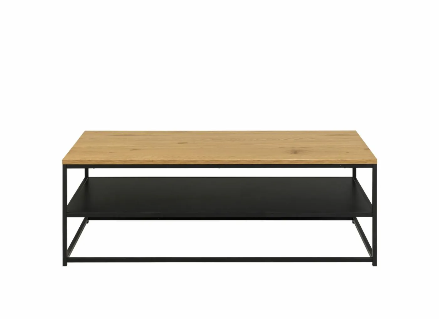 Salontafel 120x60cm - melamine - wilde eik & mat zwart