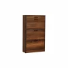 Schoenenkast Bagan 75x29x128cm - melamine - walnoot bruin