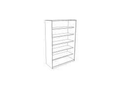 Schoenenkast Boots 69x34x120cm - decor - wit & beton