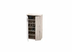 Schoenenkast Boots 69x34x120cm - decor - zand eik & wit