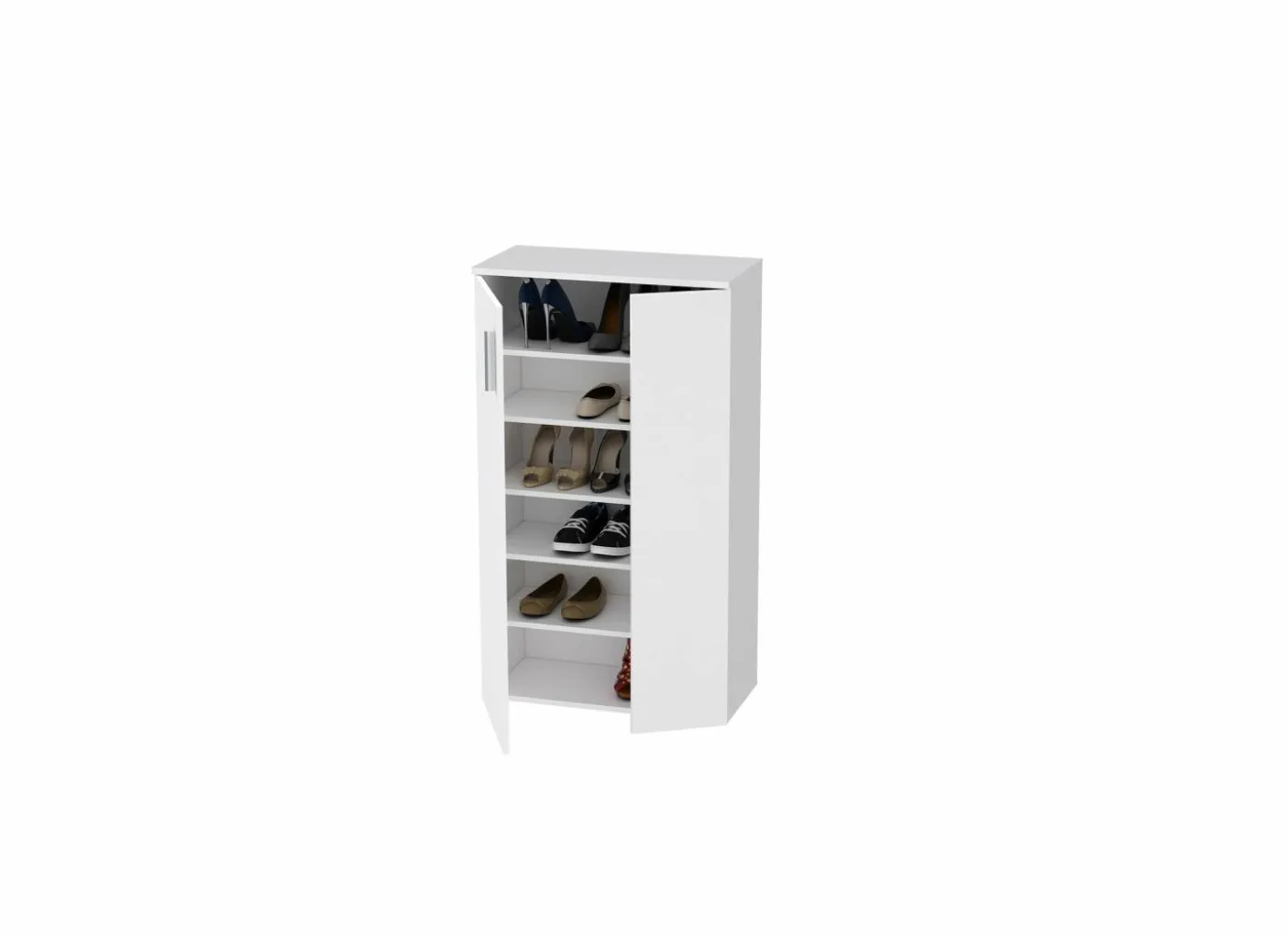 Schoenenkast Boots 69x34x120cm - decor - wit