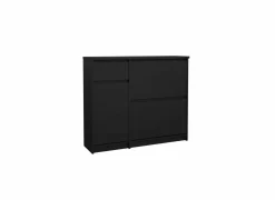 Schoenenkast Naia 109x32x93cm - decor - mat zwart